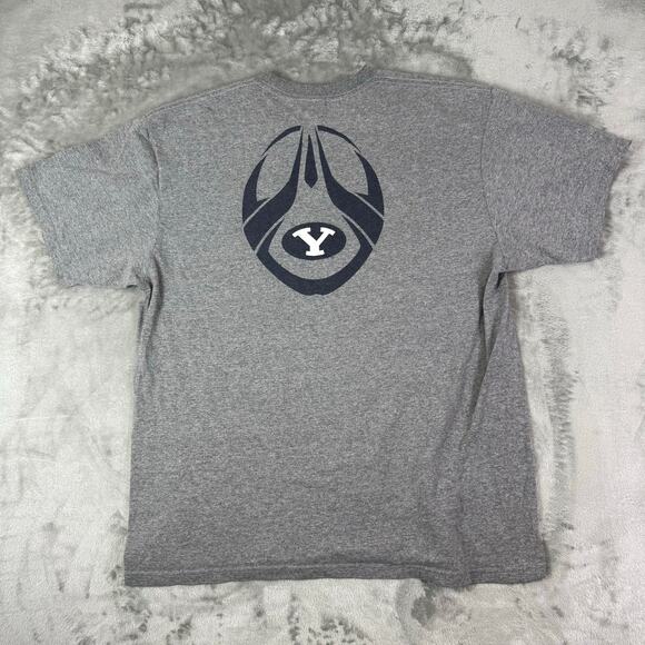 VTG Nike Team BYU Football front/back graphic sportswear tshirt mens Large - Picture 2 of 7